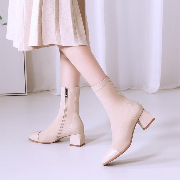 

short boots women's single boots thick heeled high-heeled 2020 autumn/winter new women's, Black