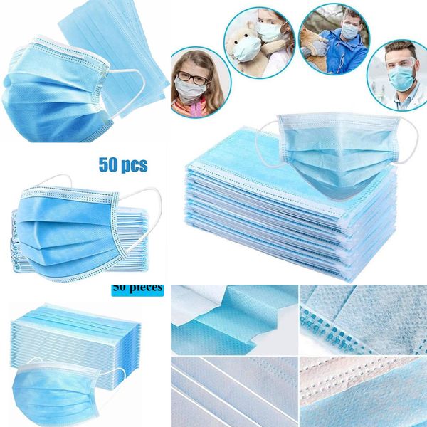 

protective face 3 layers dustproof facial cover masks anti-dust disposable salon earloop mouth mask partoutlet49ll