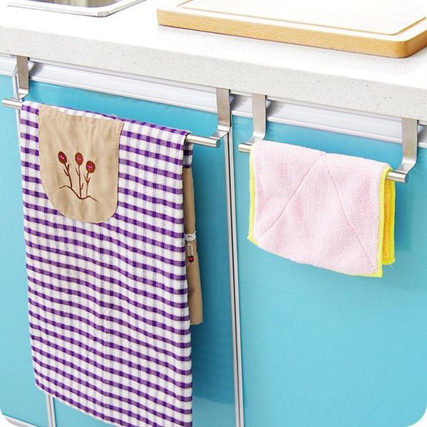 

hooks & rails stainless towel racks over kitchen cabinet door rack bar hanging holder bathroom shelf home organizer long wall hook1