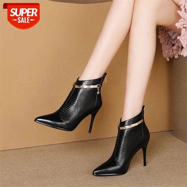 

winter women boots ladies female brand fashion designer plush leather shoes luxury high heels fur ankle snow boots women #hh3s, Black
