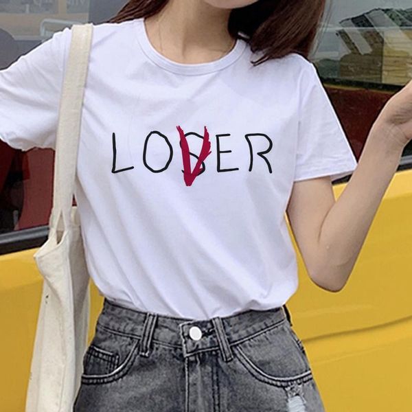 

women's the losers club pennywise print summer harajuku fun vintage fashion oversize loose turtlen casual women t-shirt, White