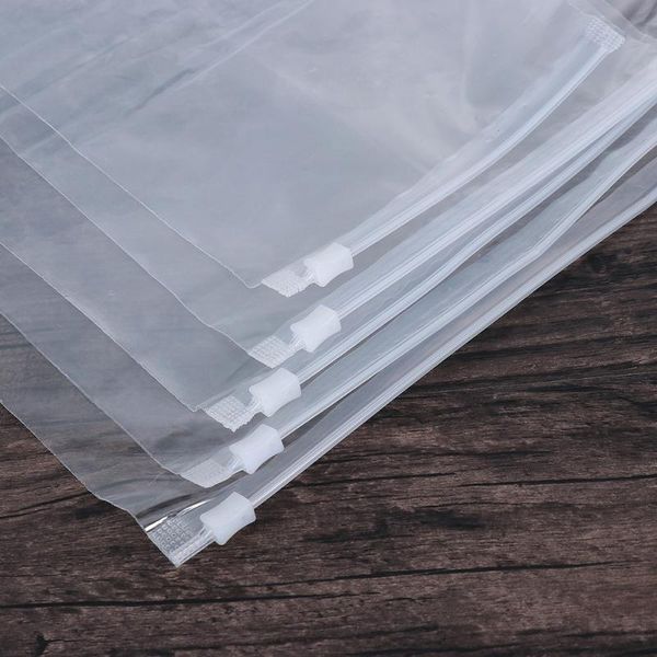 

storage bags 5pcs clear portable transparent plastic package cloth travel pouch watertight bag zipper lock self seal