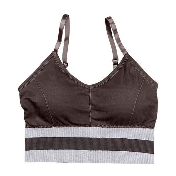 

crop women's underwear seamless vest bra wireless comfortable sports street wear patchwork color vest sports straps, White;black