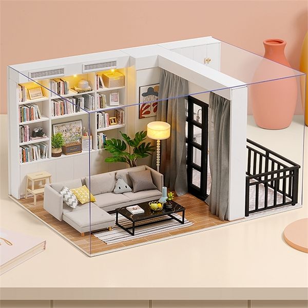 

cutebee diy doll house wooden doll houses miniature dollhouse furniture kit with led toys for children christmas gift qt05 y200704