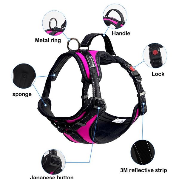 

no pull dog harness adjustable nylon medium large pet vest reflective dog chest belt harness for dogs outdoor walking wmthdm