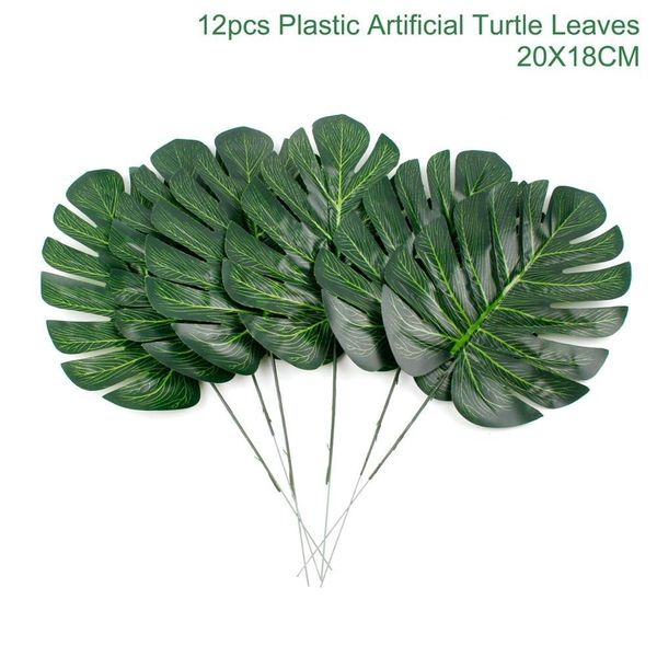 

qifu гаваиская партия украшения palm leaf banner balloon luau летняя тропическая вечеринка фламинго party saceates gawaii decor jllfac