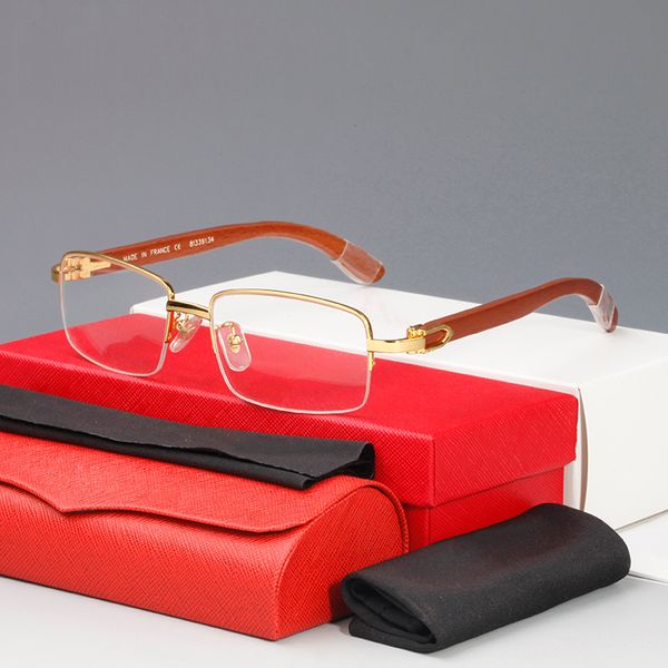 

fashion business sunglasses retro wood classic c-shaped decorative sunglasses optical frames designer glasses men women glasses, White;black