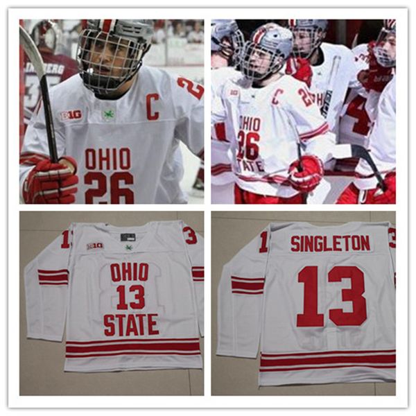 Ohio estado buckeyes costurado faculdade hóquei jersey kesler sean romeo jennings evan moyse dakota joshua caponigri kamil sadlocha ege nappier jobst laczynski pooley