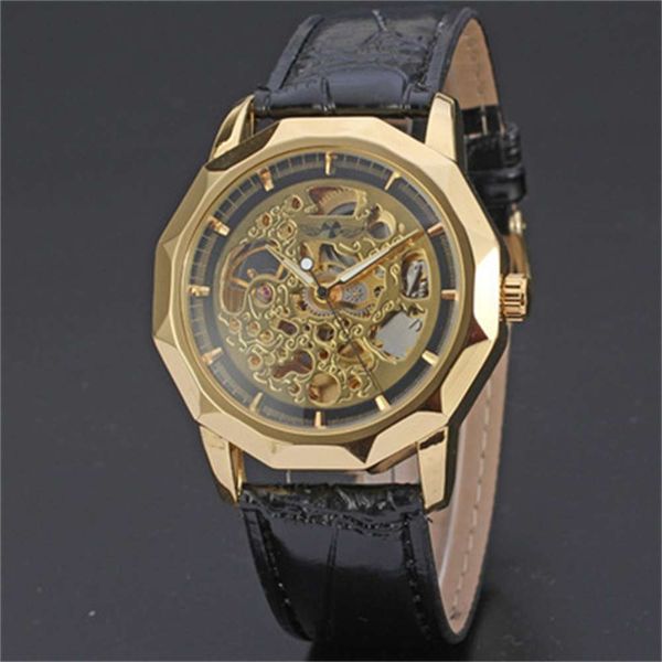 

leisure winner 199 men's skull fashion watch style automatic mechanical watch men's watch, Slivery;brown