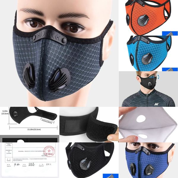 

cycling face masks dust-proof haze-proof breathable sun protective mask men and women outdoor sports supplies with filte ock0i, Black