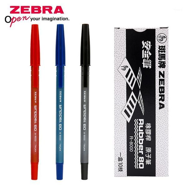 

6 pcs japan zebra super smooth large capacity 0.7mm ballpoint pens r-8000 comfy grip rubber barrel writing supplies1, Blue;orange