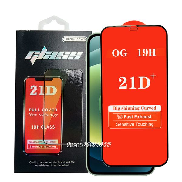 

21d tempered glass phone screen protector for iphone 12 mini iphone 12 11 pro max xs xr 6 7 8 plus sasmung a11 a21 a21s a31 a41 a51 a71 a81