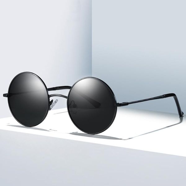 

sunglasses brand designer classic polarized round women small vintage retro john lennon glasses female driving metal eyewear, White;black