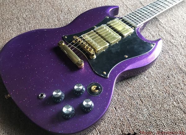 

promotion new arrival sg electric guitar purple three pickups