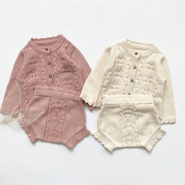 

toddler baby girls knitting clothing sets cardigan sweater coat+pp shorts spring autumn baby girls clothes suit, White