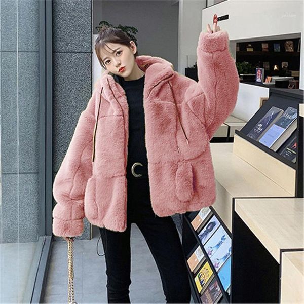 

coat women faux fur coats long sleeve fluffy fur jackets winter warm female jacket women winter coats 2020 plus size m9041, Black
