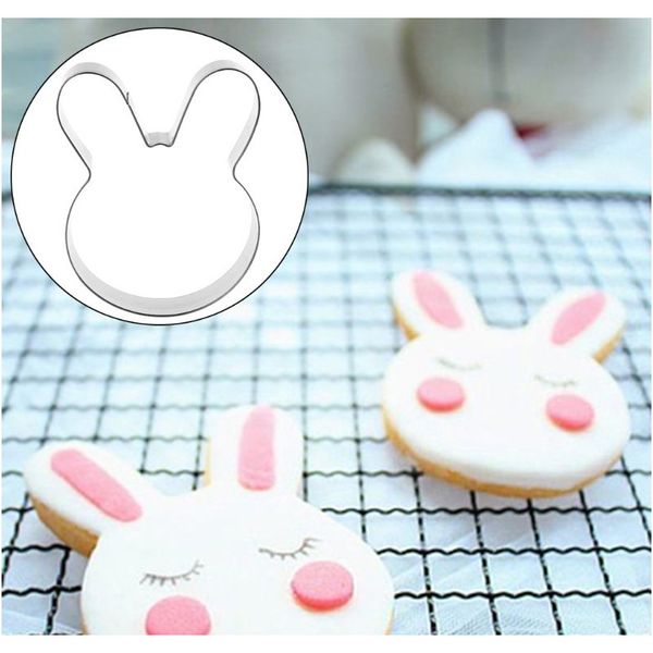 

пасхальный кролик bunny head из нержавеющей стали cookie cutter cake выпечка шоколада плесень помадка печенье печенье печенье формы diy реме