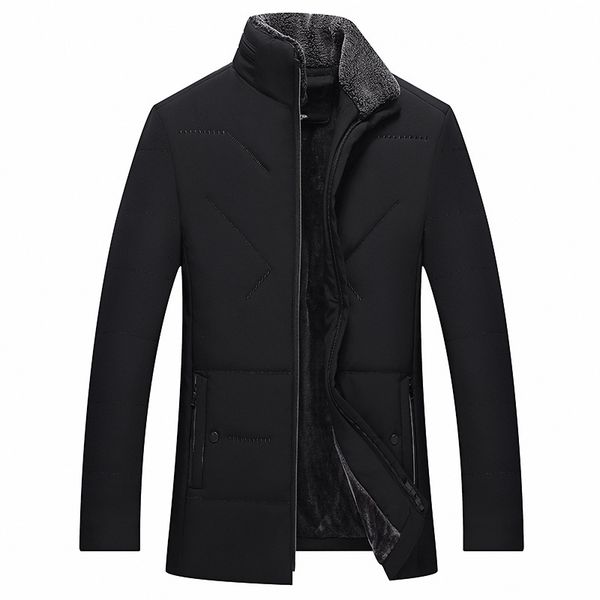 

coat men's father winter middle aged new down cotton padded jacket, Black