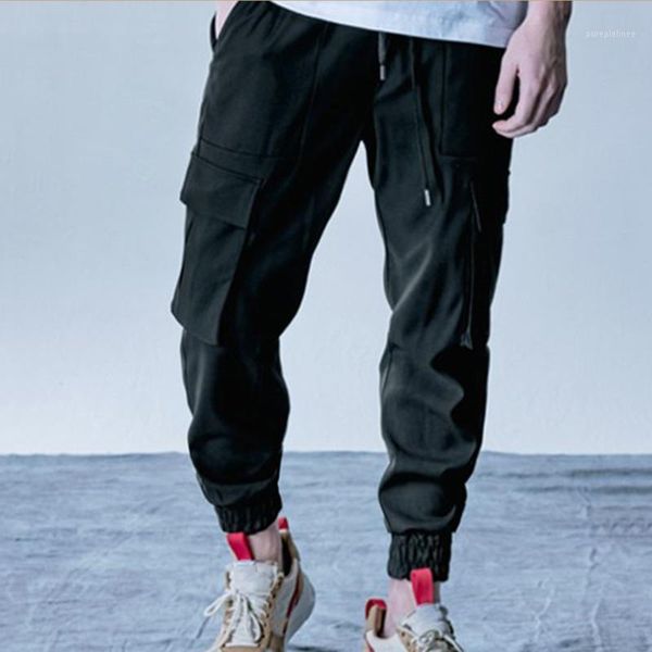 

2020 joggers sweatpants mens slim casual pants solid color workout cotton sportswear autumn male fitness crossfit track pants1, Black
