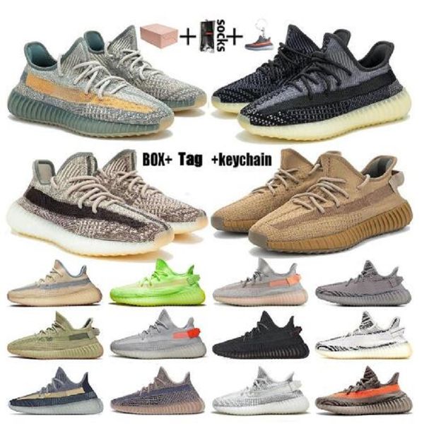 

og box kanye sneakers zyon linen grey gum reflective desert sage sport run black static women men trainers athletic shoes us13