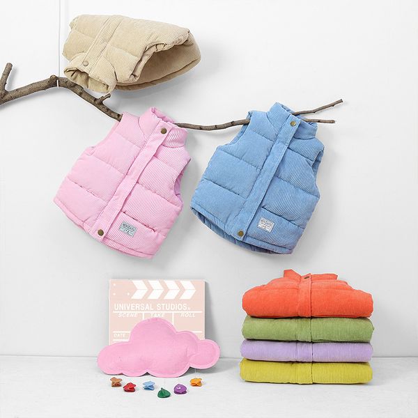 

selling autumn and winter girls casual vest jacket children's jacket candy color jacket baby down vest sleeveless children' 201106, Camo