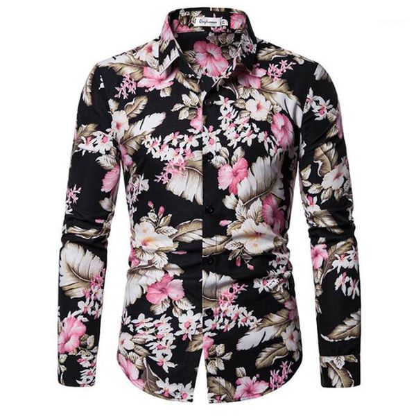

mens vintage sport shirts hawaiian shirt long sleevd mens printed shirts summer black shirt beach luxury men1, White;black