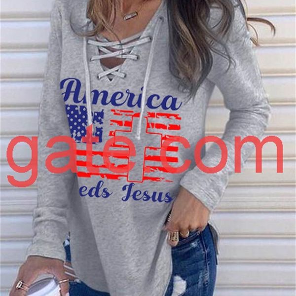

2020 new america needs jesus print bandage top, Black;brown