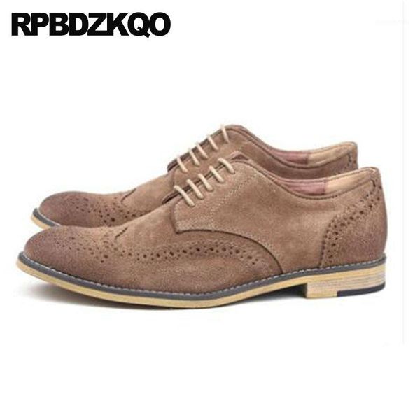 

dress shoes italian brown brogue men oxfords handmade genuine leather casual spring suede deluxe formal business1, Black