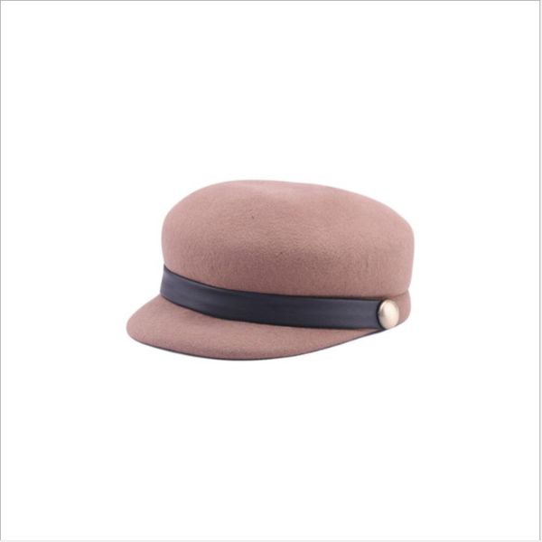 

shade new fashion wool felt cap for women warm wool winter hat visor beret newsboy cap beige black casual ladies flat military cap, Black;white