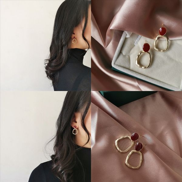 

ijll yun stainless steel hoop earring gem earring gold letters heart stud ruo rose sweet woman gift titanium steel jewelry never fade, Golden