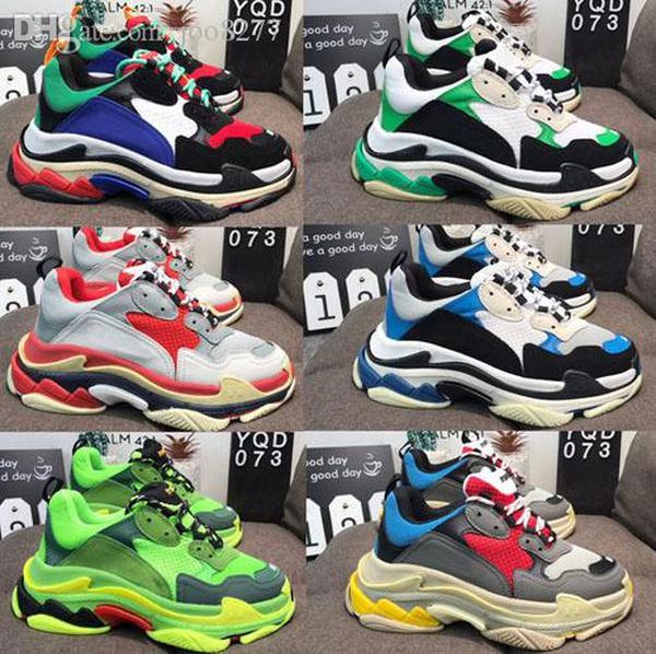 

2020 triple s mens womens shoes platform casual shoes vintage sneakers black white bred purple fashion sports sneakers 36-45 trainers dad a2
