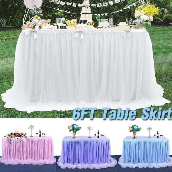 

table skirt wedding party tutu tulle tableware cloth birthday banquet home decor1