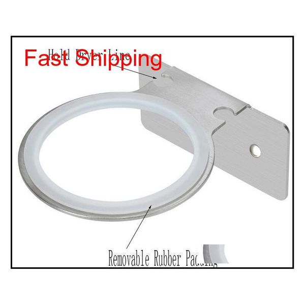 

304 stainless steel hair dryer holder round practical self adhesive bathroom accessories set brushed f qyleyp packing2010