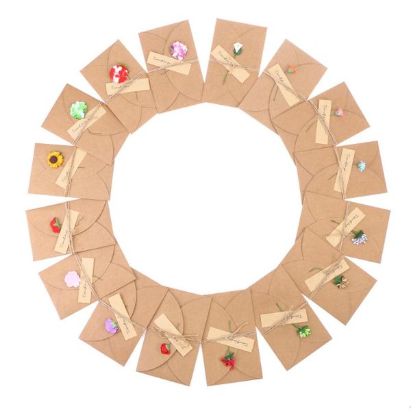 

greeting cards 16pcs vintage kraft paper diy dried flower wish thank you for mom teacher friends familes year christmas g