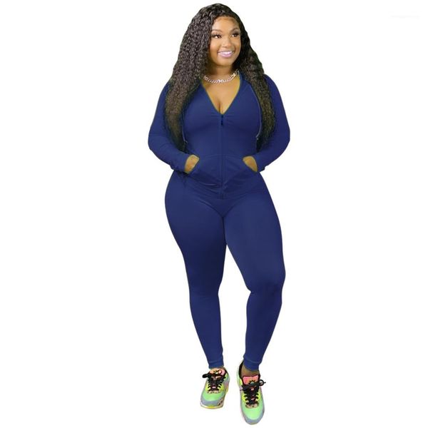 

set female clothing woman 2 piece outfit long sleeve multi color v neck zipper suits fashion casual, Gray