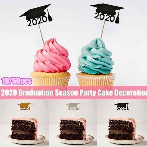 Andere festliche Partyzubehör 50 Stück -Grade Cake Topper 2021 Kreative Dekoreinlage Karte Abschlusshut Dekoration Z611