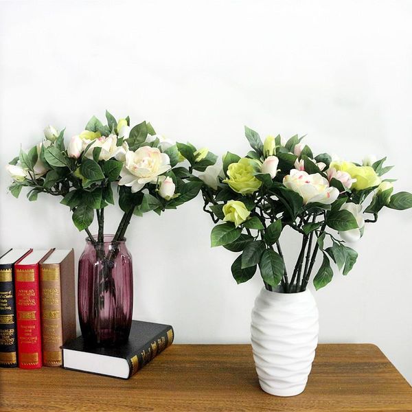 

flone artificial fake gardenia flowers accessories for wedding party table flower arrangement camellia christmas home decoration