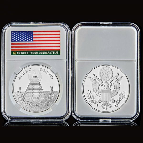

ason souvenir coins collectibles replica metal us masonic silver plated coin collectible w/pccb box