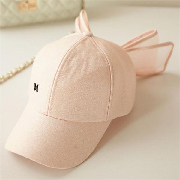 

bow caps for women girls new fashion big bowknot baseball cap korea lovely hats black pink white colors cotton mesh mark h jlljzd, Black;white