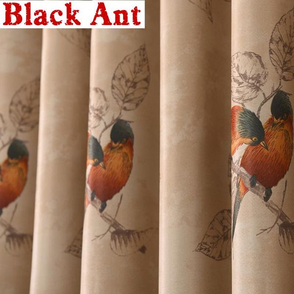 

curtain & drapes cute birds curtains printed voile window for living room tulle sheer fabrics custom t&335#20