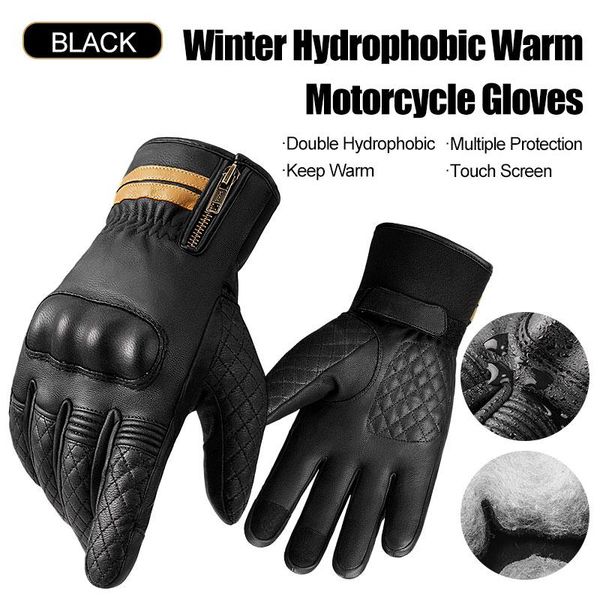 

inbike hydrophobic motorcycle gloves touch screen new sherry cotton motorbike glove men winter wear resistant bike gloves bbyysi alice_bag, Black