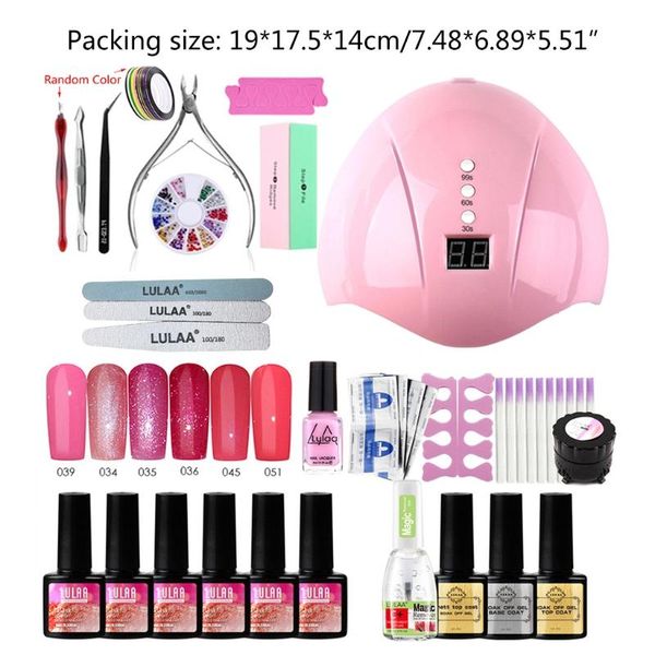 

2020 new nail art tool 36w uv led nail polish dryer lamp file brush gel polish set