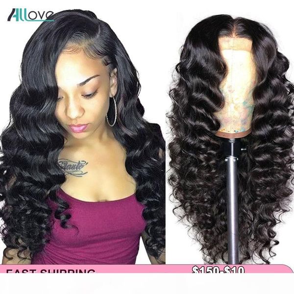 

allove loose deep wave lace front wig preplucked 13x6 lace front human hair wigs for black women brazilian 360 lace frontal wig