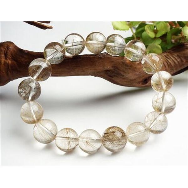 

beads natural genuine silver crystal rhinestone bracelet quartz 13mm, Black