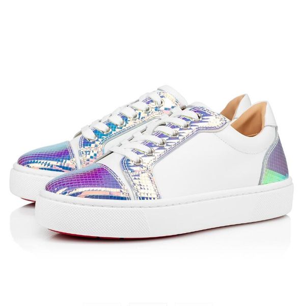 

luxury designer men women vieirissima sneakers low red bottom shoes rivets skateboard party wedding original casual walking shoes, Black