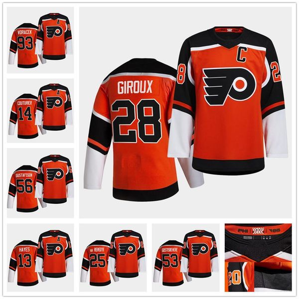 

claude giroux flyers 2021 reverse retro jersey lyon mark shayne gostisbehere sean couturier gustafsson jakub voracek hayes provorov friedma, Black