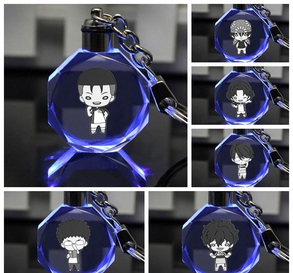 

prince of tennis kikumaru anime led key chains keyring crystal keychain light keyholder gift, Silver