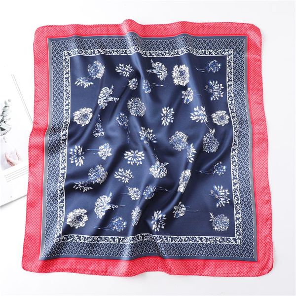 

women silk square scarf for hair band small bag tie neck ribbon foulard lady neckerchief headband scarves bandana wraps wmtlff, Blue;gray