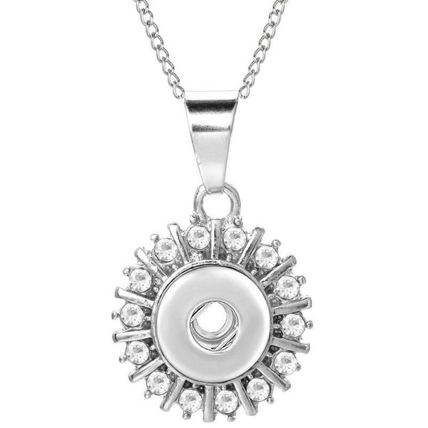 

12mm snap jewelry diy charms snap button pendant necklace crystal snap buttons necklaces fashion acc bbytbe, Silver