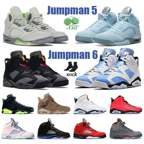 

aaa+ quality jumpman 5 men trainers 6 basketball shoes easter camo unc 6s green bean sports sneakers bordeaux british khaki racer blue carmi, White;red